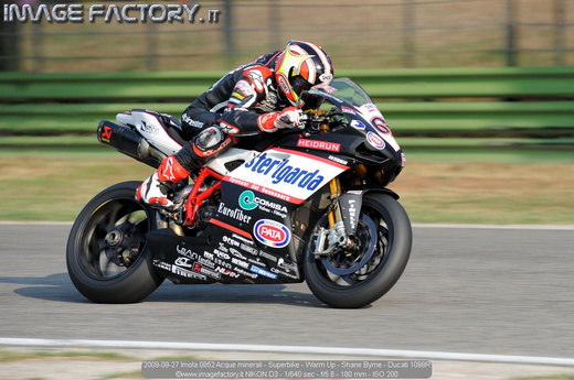 2009-09-27 Imola 0852 Acque minerali - Superbike - Warm Up - Shane Byrne - Ducati 1098R